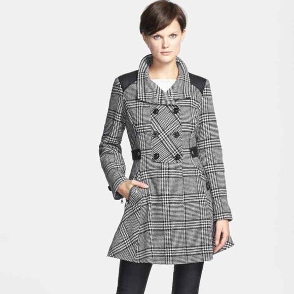 guess plaid coat